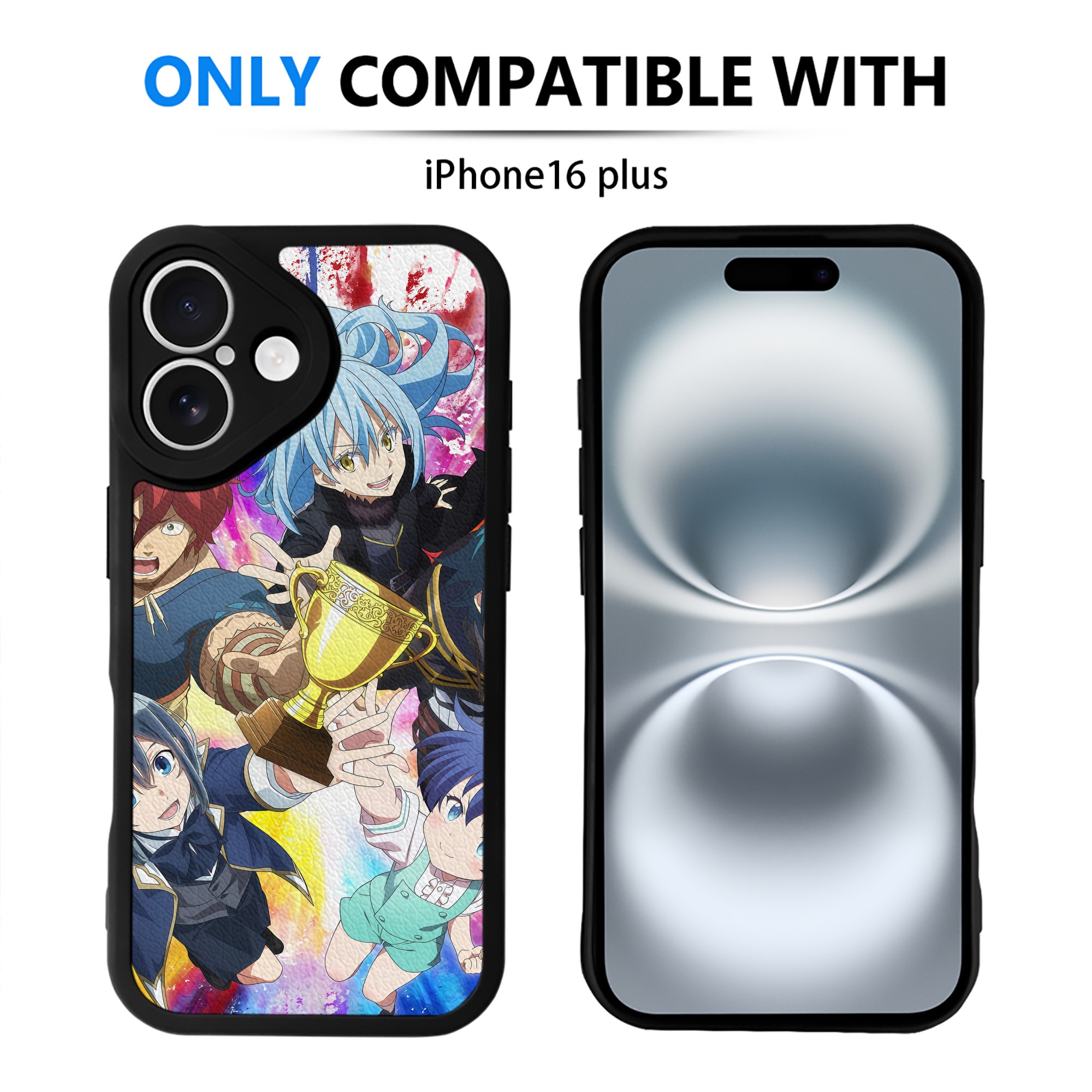 （画像用） 転スラ Regarding Reincarnated to Slime 【iPhone 16シリーズ対応】シリコンスマホケース（レザー調） 材質：シリコン